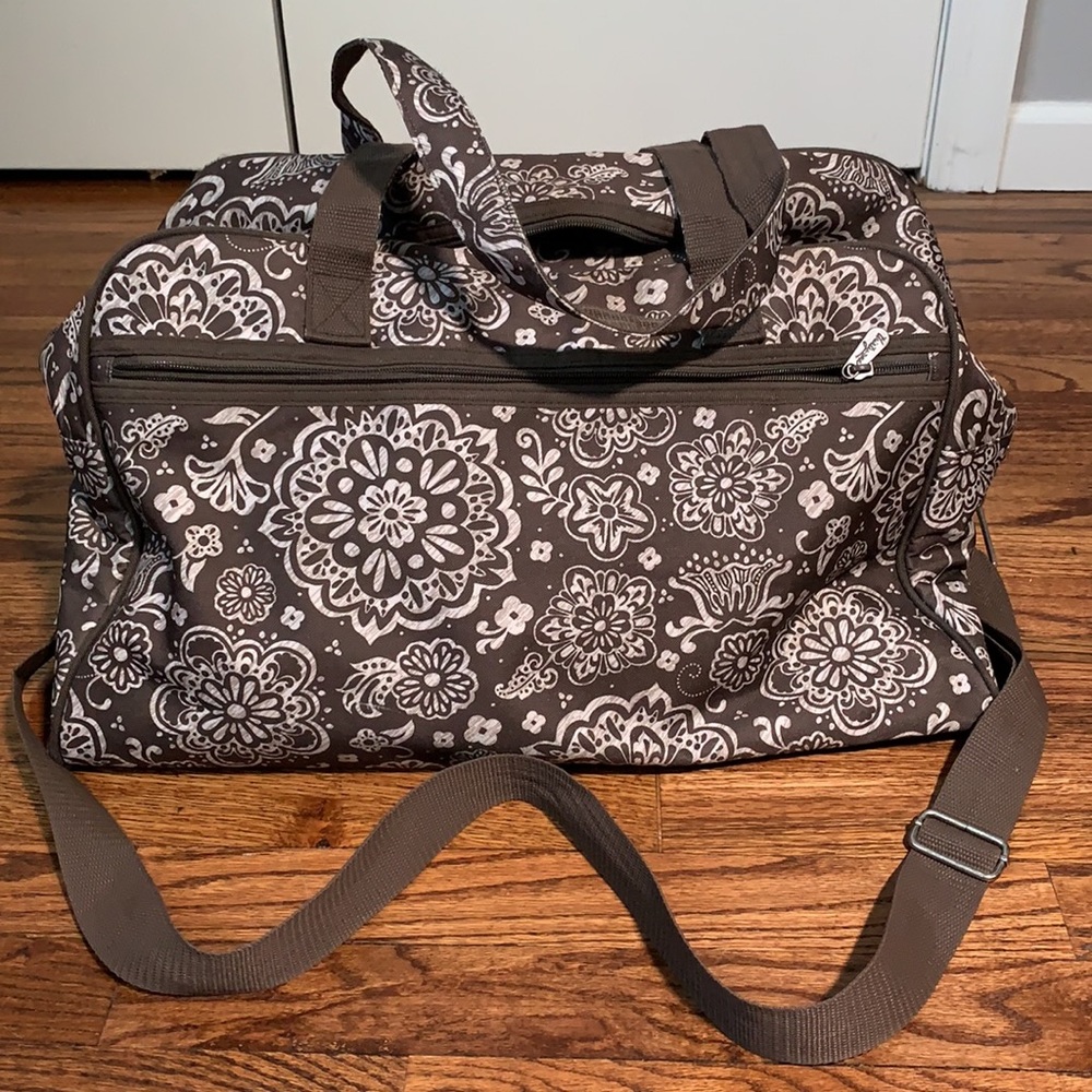 Thirty-One City Weekender Brown Woodblock Floral